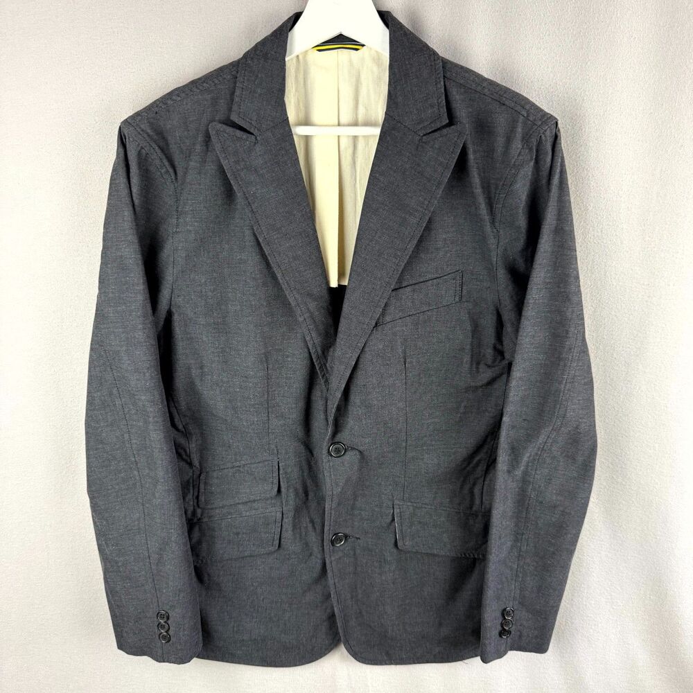 Mark Mcnairy Blazer Men 38 Oden New York Gray Cotton Peak Lapel Tailored Fit USA